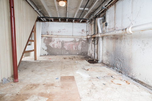 Before Basement Waterproofing in Long Island