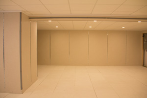 Basement wall panels and ThermalDry® insulated subfloor installed in Islip