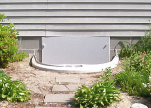 plastic crawl space access well installed in a Oyster Bay crawl space