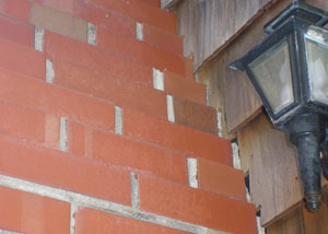 a repaired chimney in Great Neck that had shown serious foundation damage.