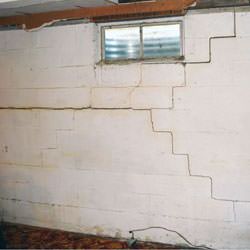 Bowing foundation walls in danger of failure in Farmingdale