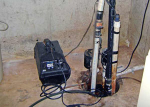 Pedestal sump pump system installed in a home in Great Neck