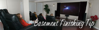a waterproofed basement that has been finished into a family room in Oyster Bay