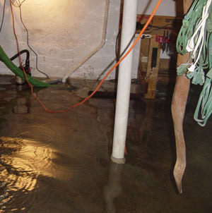 Foundation flooding in a Hempstead,Long Island home