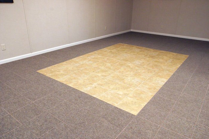 Basement Floor Tiles In Long Island Waterproof Flooring Tiled And Carpeted Basement Flooring Installed In A Old Westbury Home Interlocking Floor Tiles